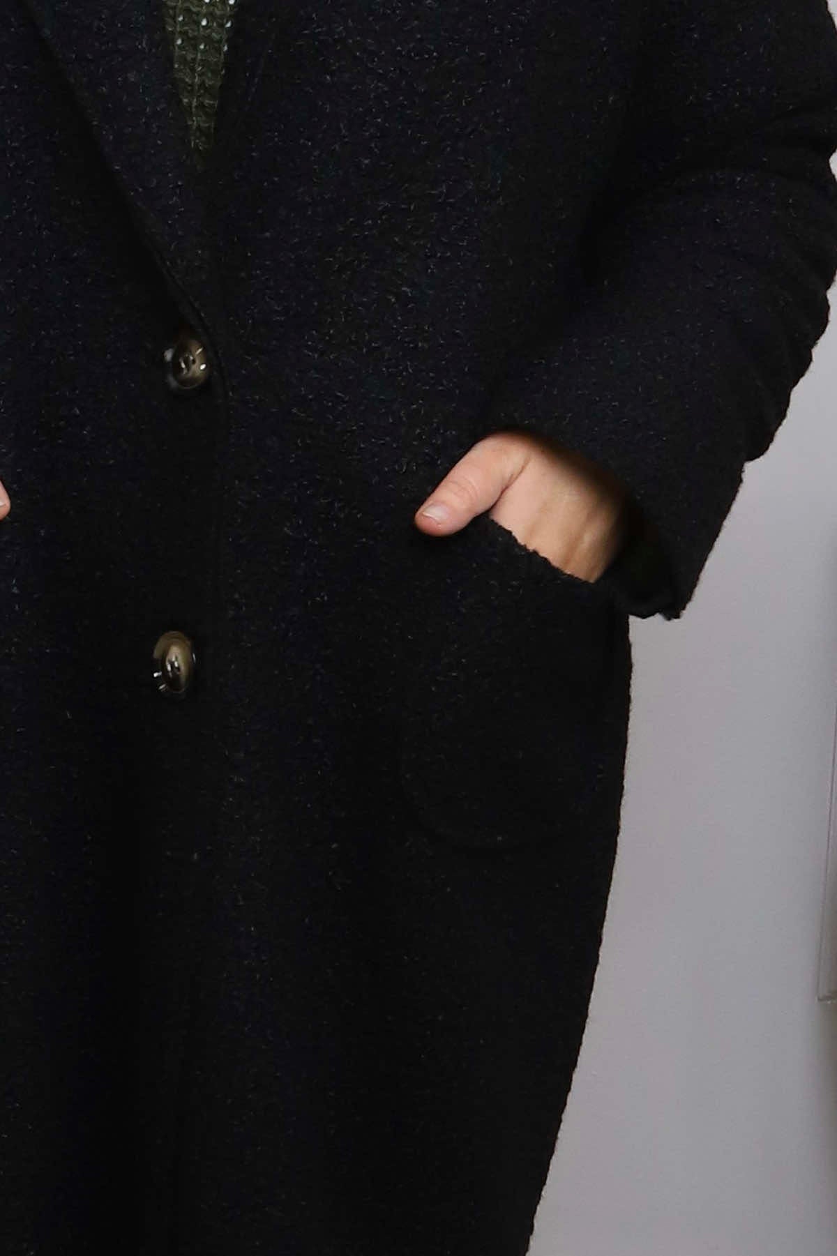 Lexie Boucle Coat Black