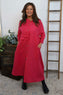 Sienna Button Linen Dress Fuchsia