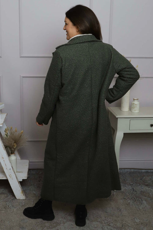 Lexie Boucle Coat Khaki - Image 4