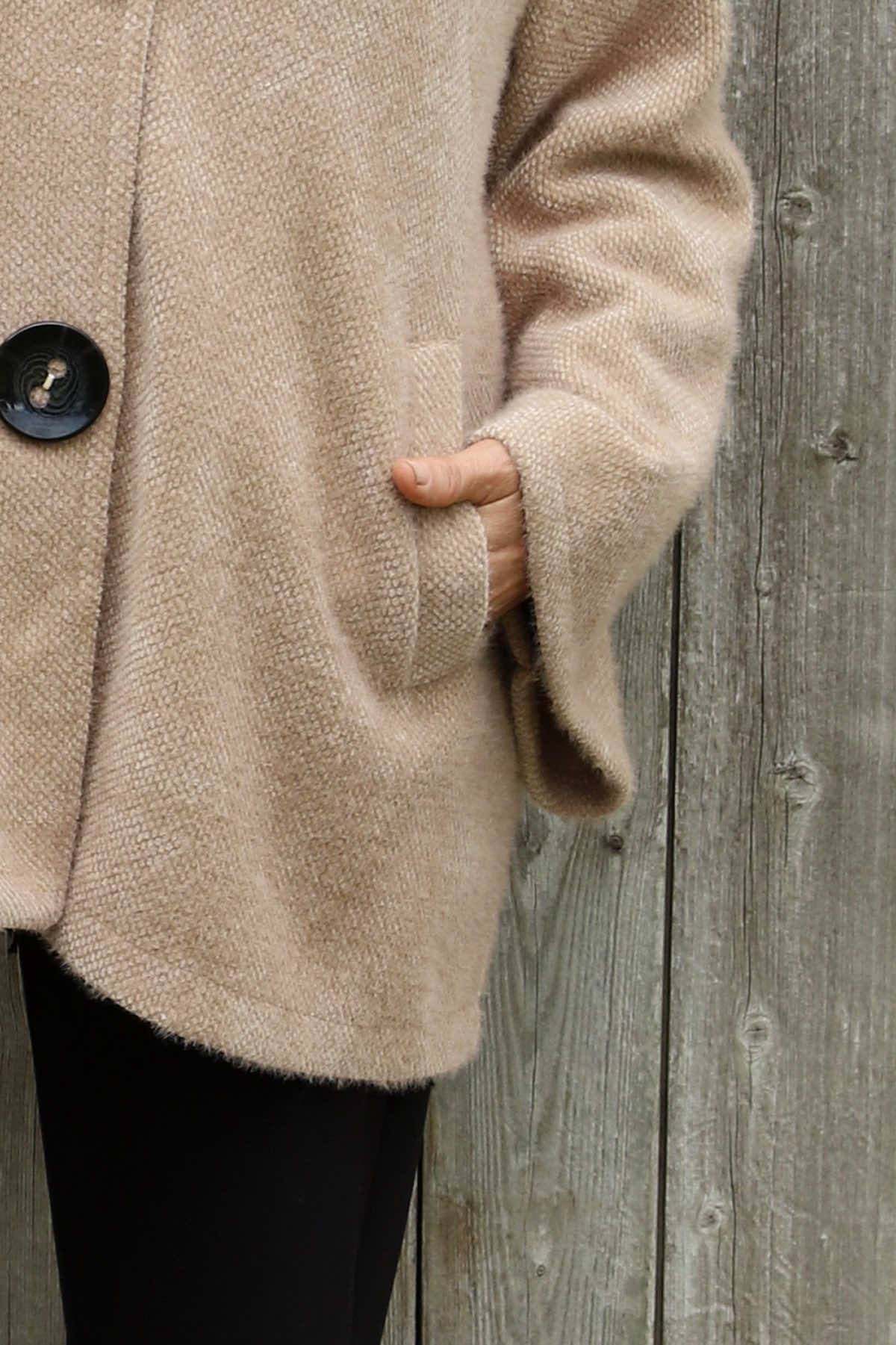 Marzia Textured Button Jacket Camel