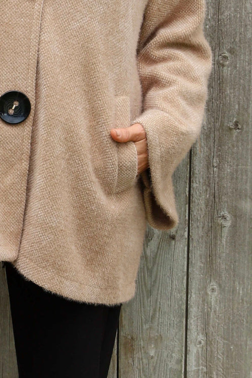 Marzia Textured Button Jacket Camel - Image 2