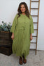 Sienna Button Linen Dress Olive