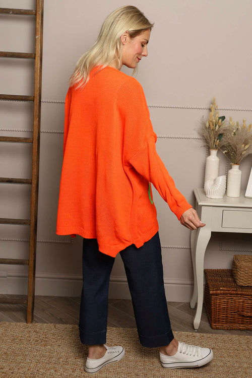 Roxanna Flower Knitted Jumper Orange - Image 4