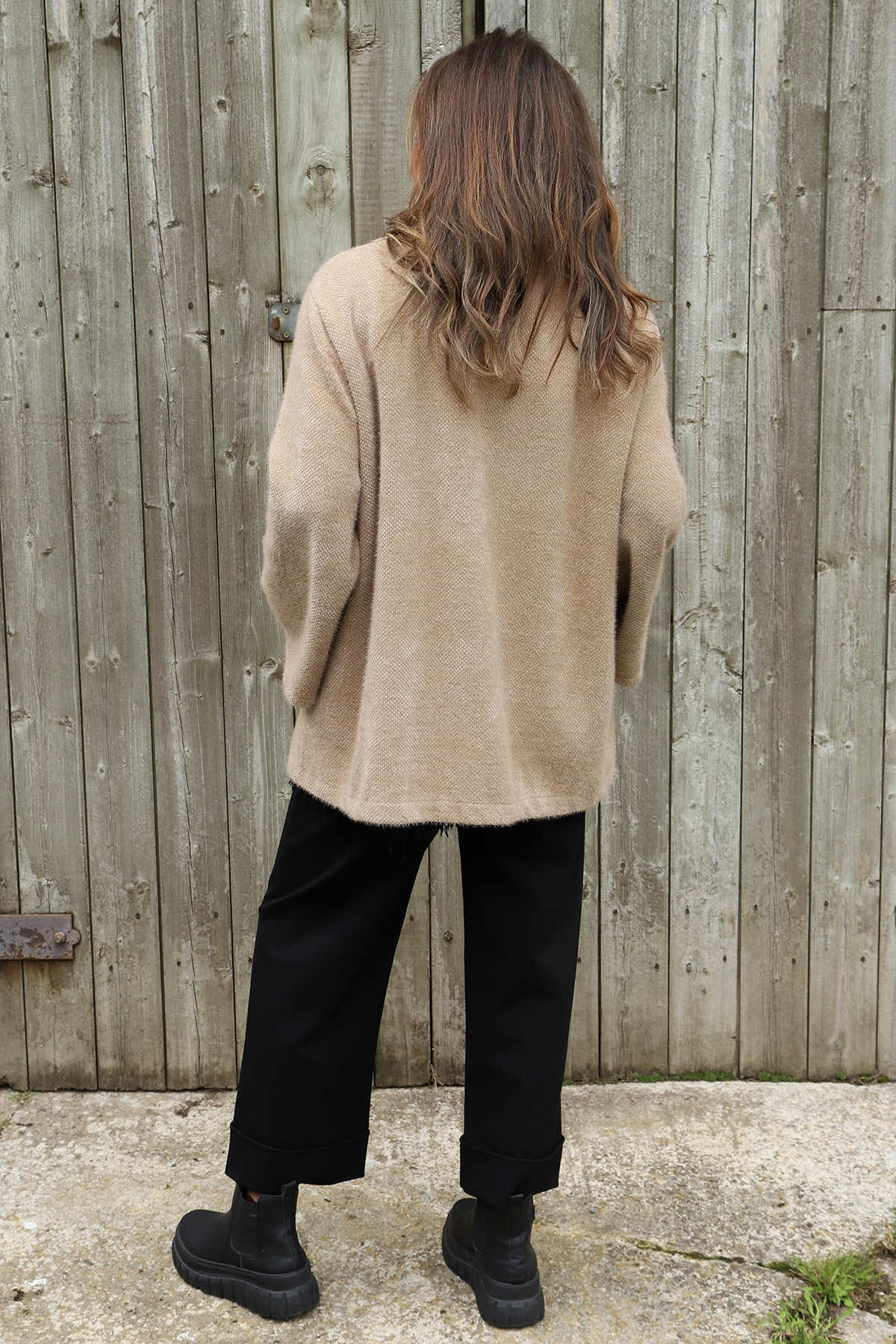 Marzia Textured Button Jacket Camel