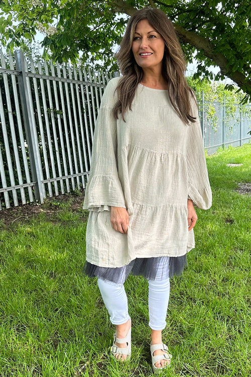 Cleeve Tiered Cotton Tunic Stone
