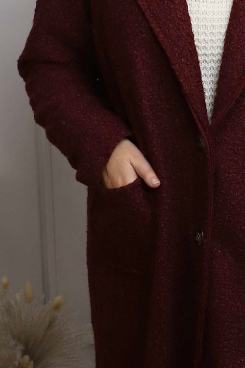 Lexie Boucle Coat Wine - Image 3