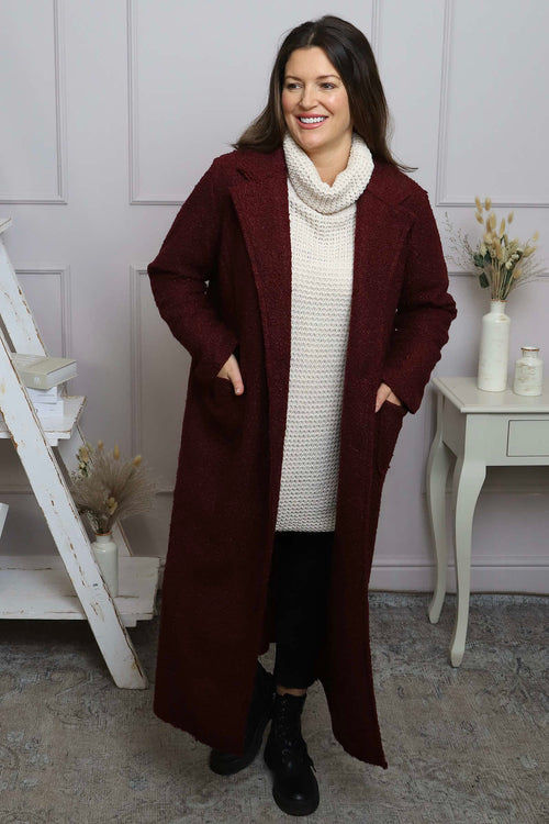 Lexie Boucle Coat Wine