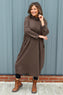 Lisanne Cowl Neck Cotton Dress Cocoa