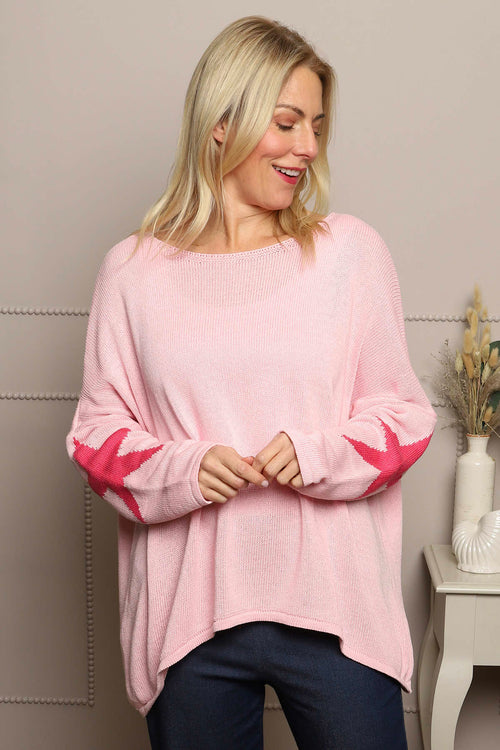 Alfano Cotton Star Knit Jumper Pink - Image 2