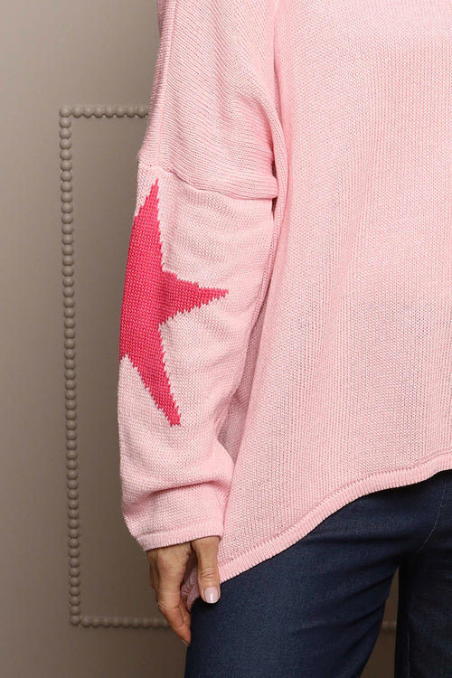 Alfano Cotton Star Knit Jumper Pink - Image 4