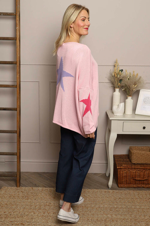 Alfano Cotton Star Knit Jumper Pink - Image 1