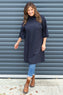 Melodie Leopard Print Cotton Tunic Navy