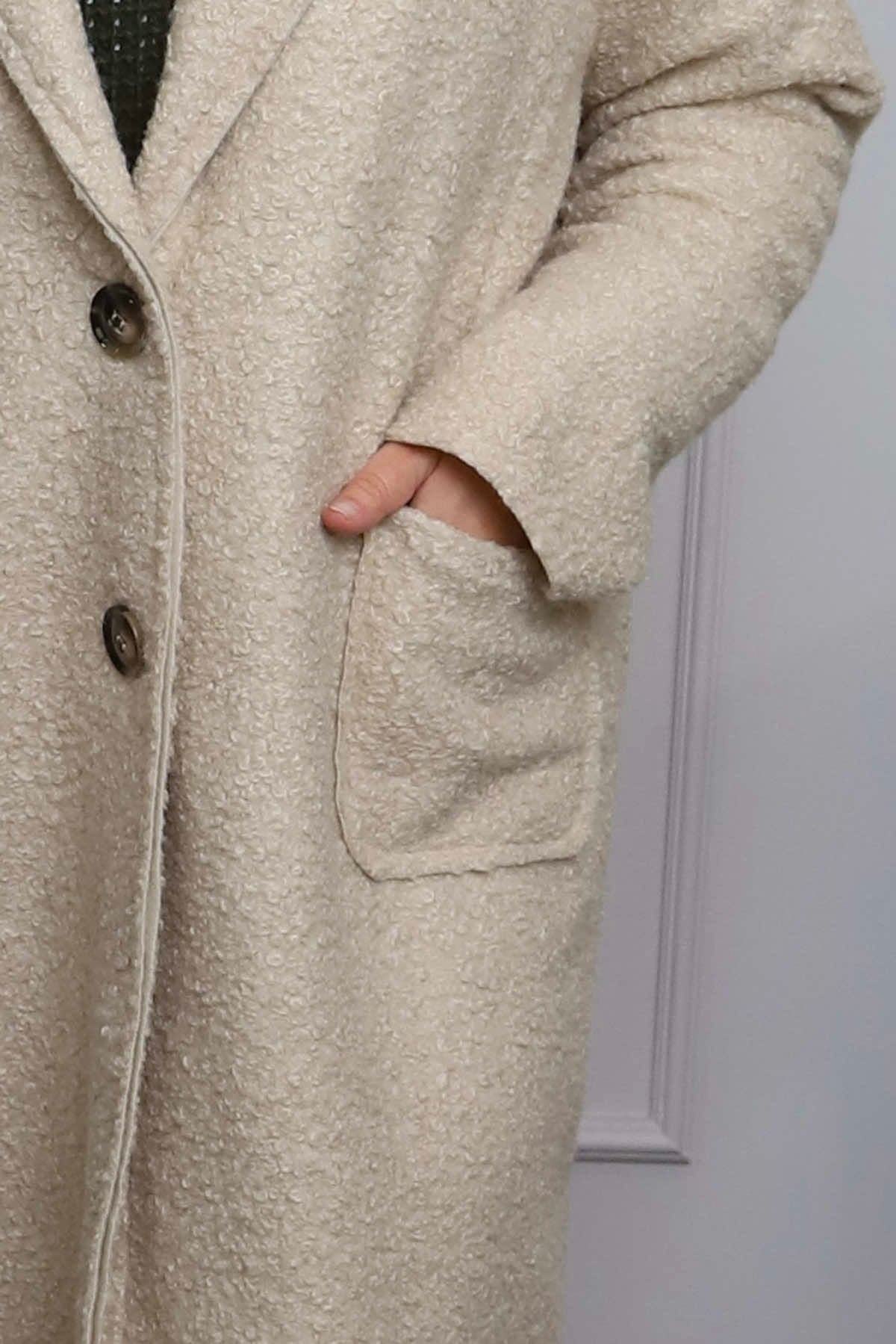 Lexie Boucle Coat Stone