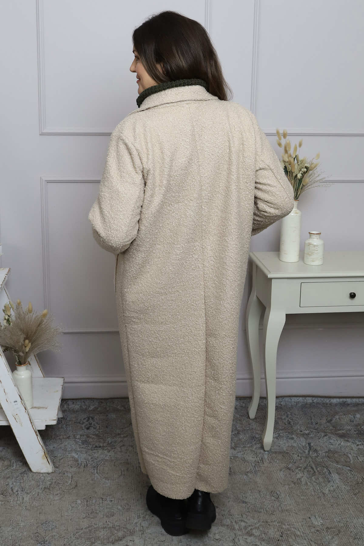 Lexie Boucle Coat Stone