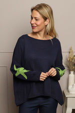 Alfano Cotton Star Knit Jumper Navy Navy - Alfano Cotton Star Knit Jumper Navy