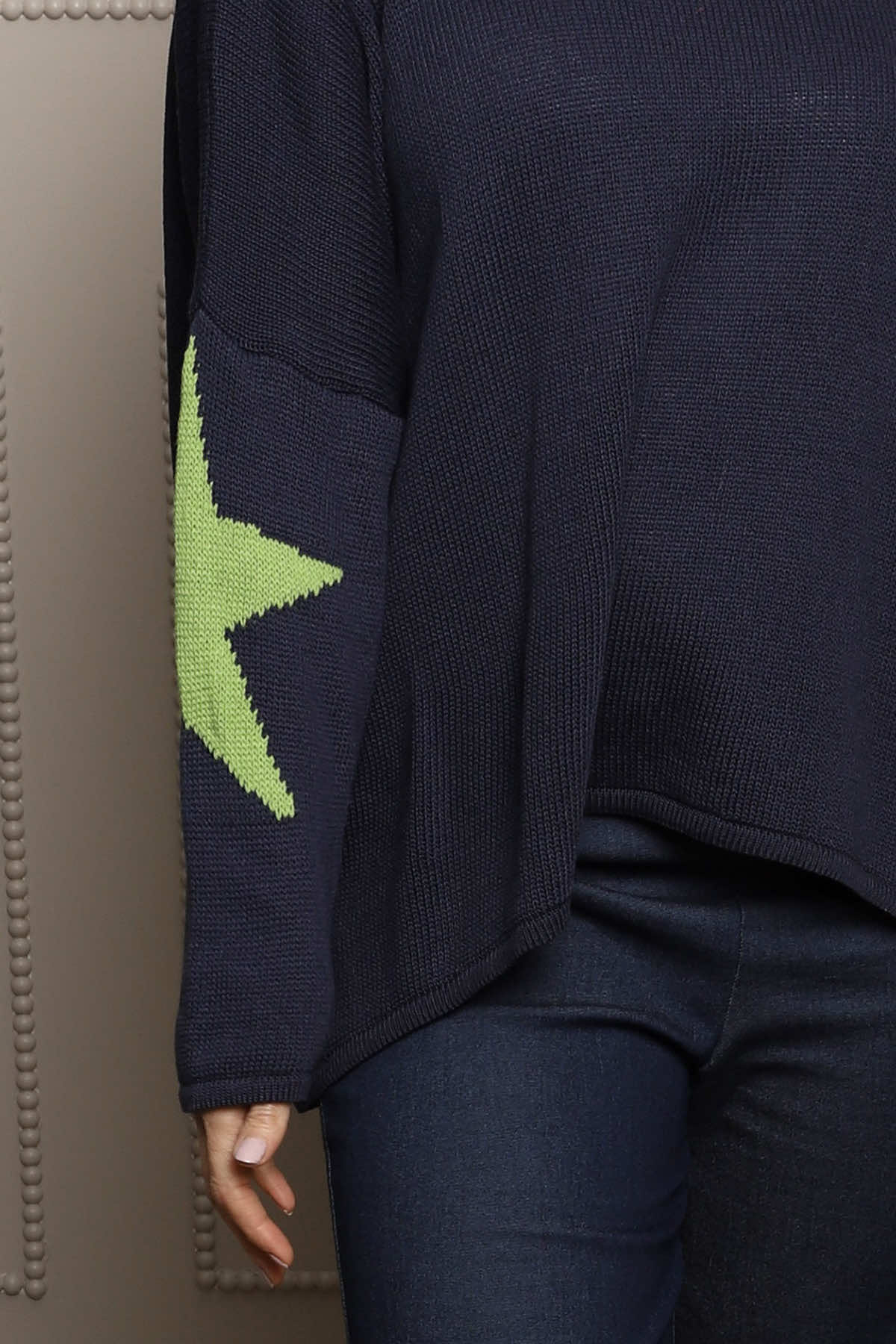 Alfano Cotton Star Knit Jumper Navy