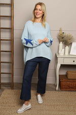 Alfano Cotton Star Knit Jumper Light Blue Light Blue - Alfano Cotton Star Knit Jumper Light Blue