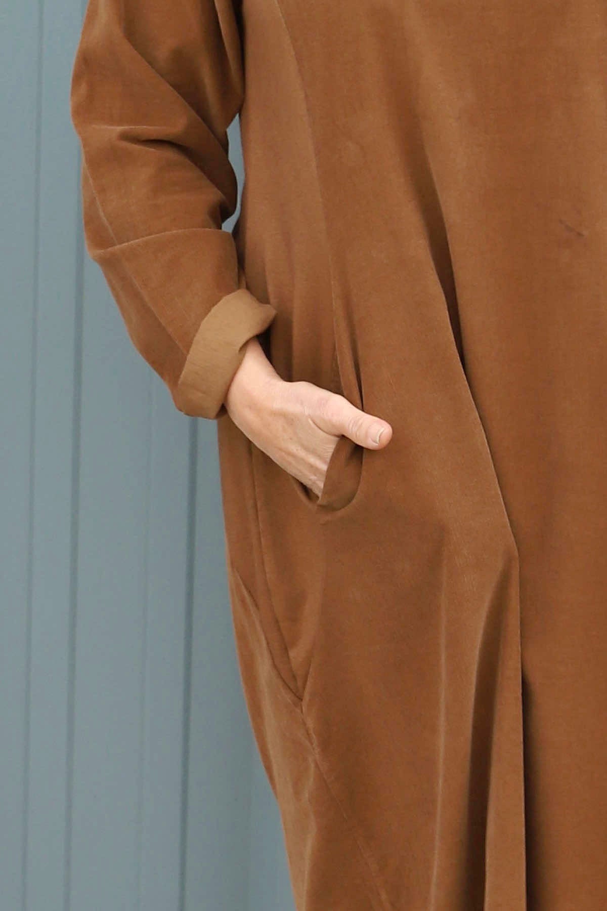 Kiana Needlecord Dress Nutmeg