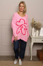 Roxanna Flower Knitted Jumper Pink
