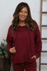 Martha Hooded Cotton Top Wine