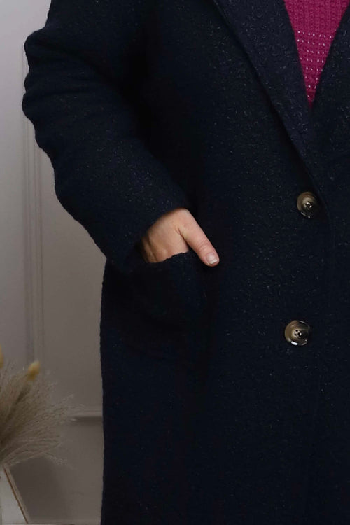 Lexie Boucle Coat Navy - Image 3