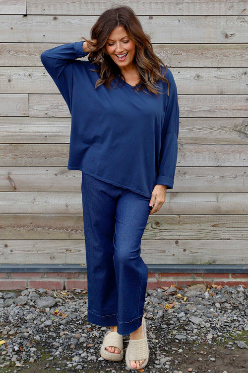 Briony Cotton Top Navy - Image 3