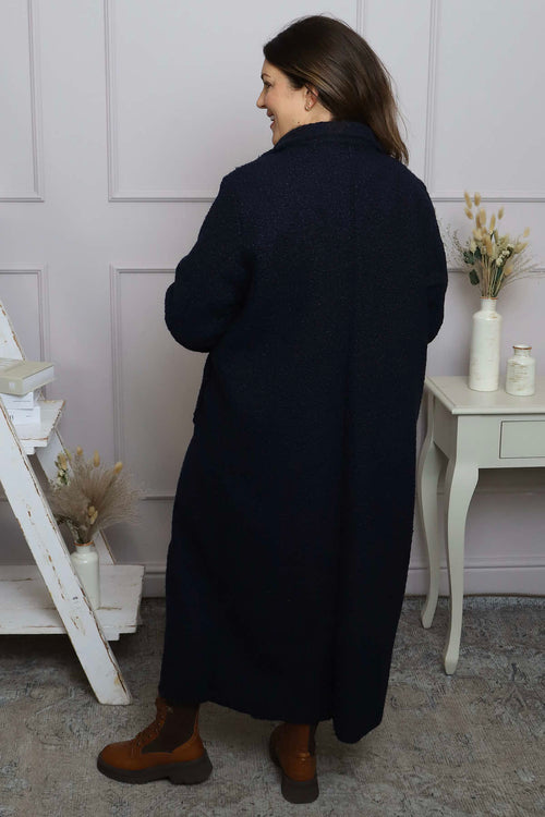 Lexie Boucle Coat Navy - Image 4