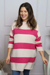 Doria Stripe Knitted Jumper Pink