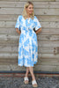 Sennen Print Button Dress Powder Blue