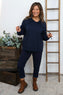 Martha Hooded Cotton Top Navy