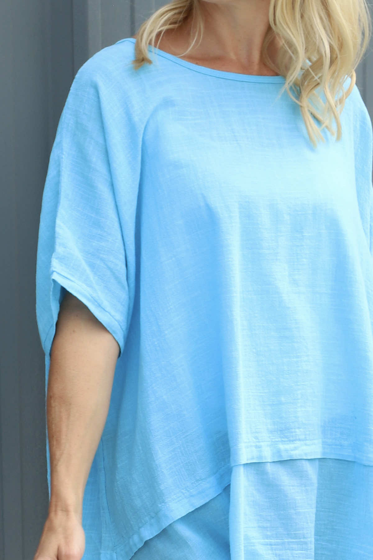 Sandra Cotton Top Kingfisher