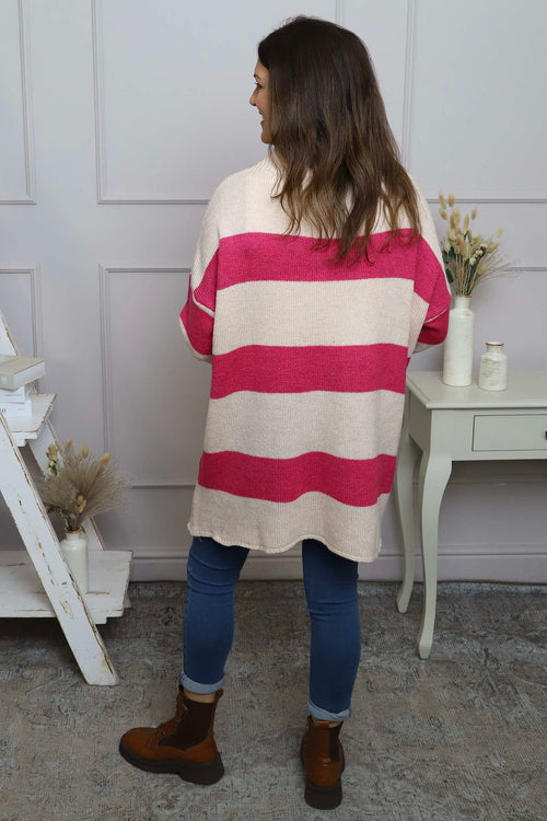 Doria Stripe Knitted Jumper Pink - Image 4