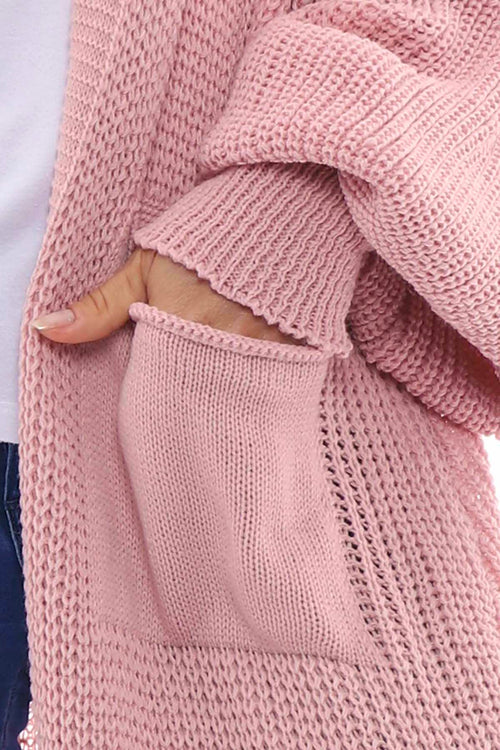 Gabriella Long Knitted Cardigan Pink - Image 2