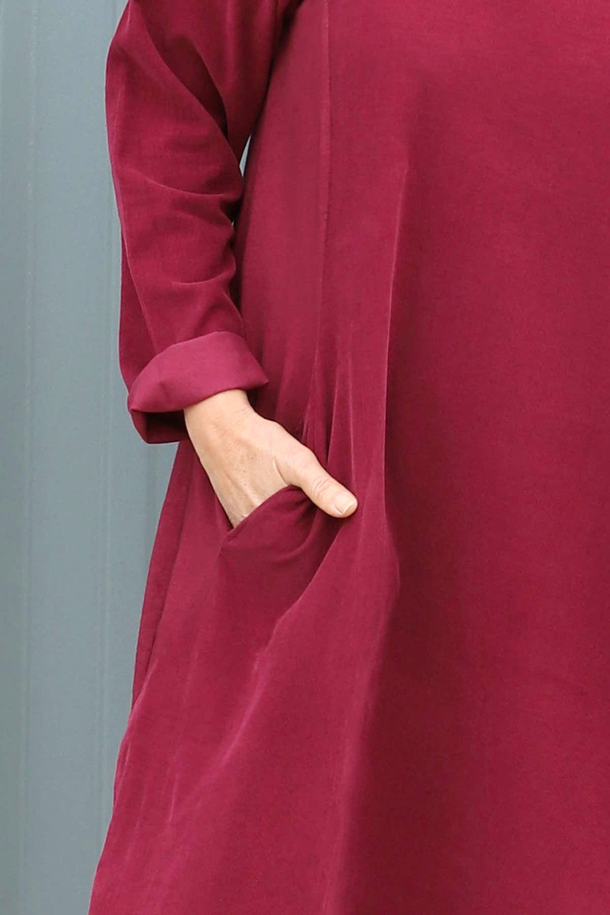 Kiana Needlecord Dress Wine