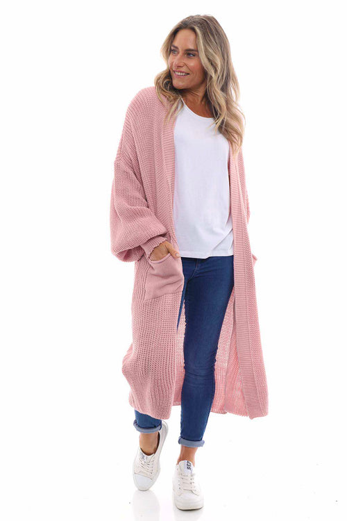 Gabriella Long Knitted Cardigan Pink - Image 4