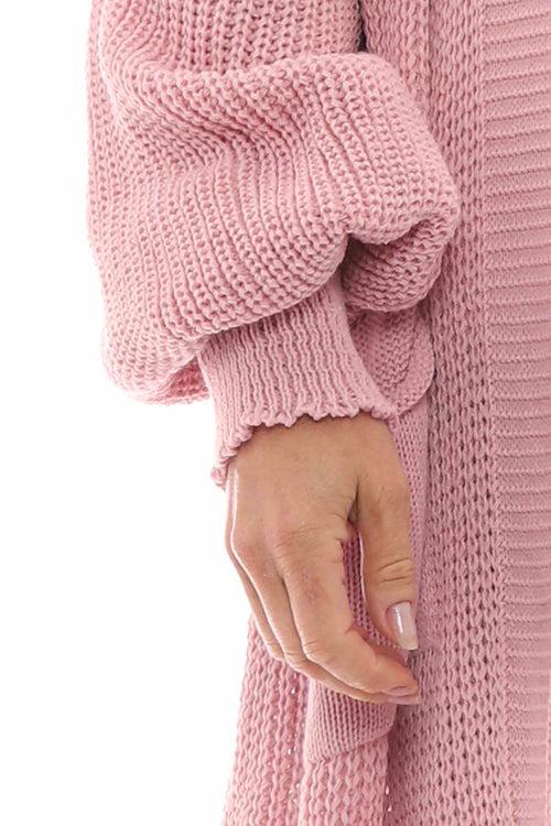 Gabriella Long Knitted Cardigan Pink - Image 3
