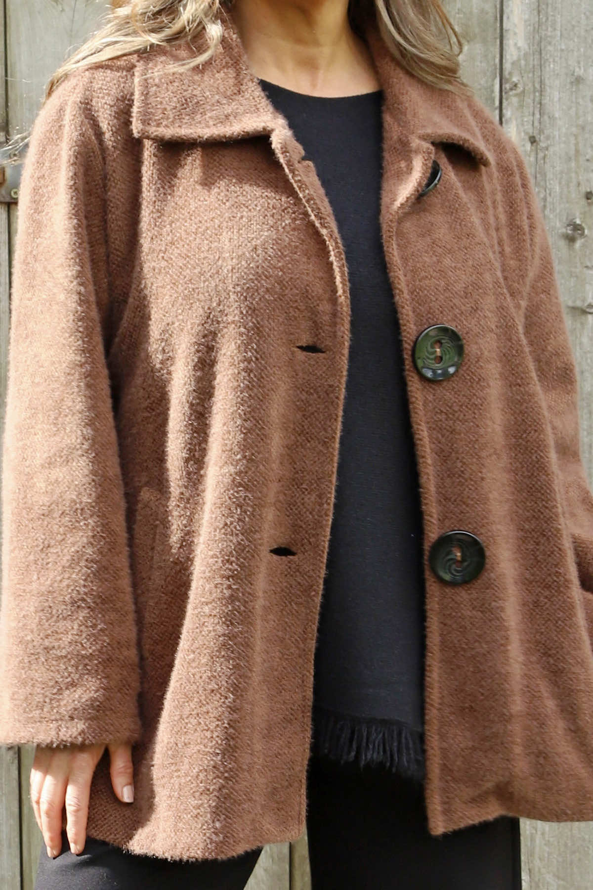 Marzia Textured Button Jacket Cocoa