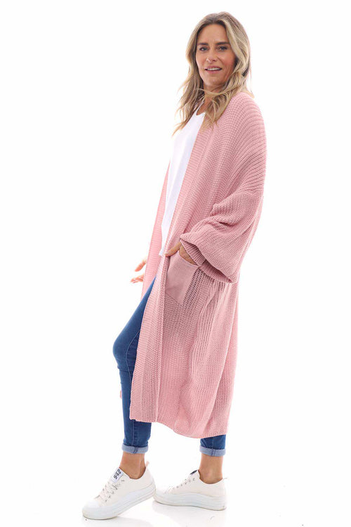 Gabriella Long Knitted Cardigan Pink - Image 5