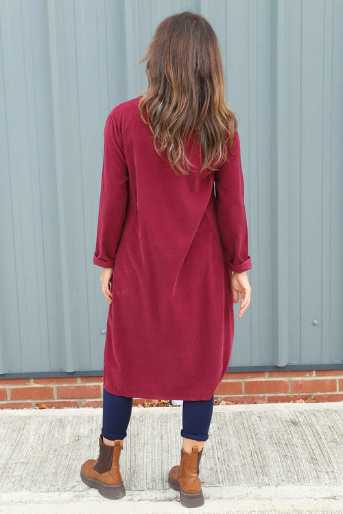 Kiana Needlecord Dress Wine - Image 4