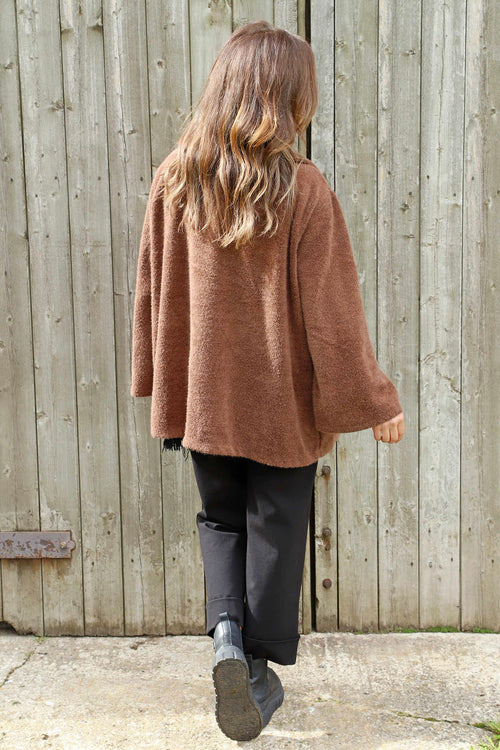 Marzia Textured Button Jacket Cocoa - Image 4