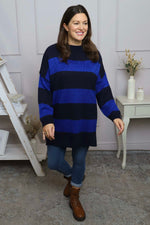 Doria Stripe Knitted Jumper Cobalt Cobalt - Doria Stripe Knitted Jumper Cobalt