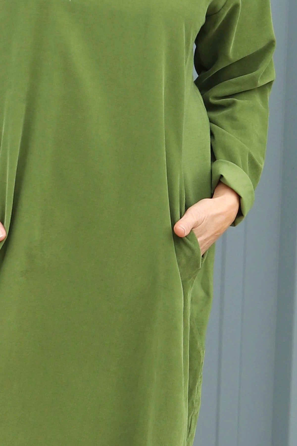 Kiana Needlecord Dress Olive