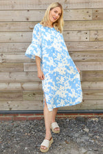 Newlyn Print Dress Powder Blue Powder Blue - Newlyn Print Dress Powder Blue