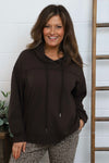 Martha Hooded Cotton Top Cocoa