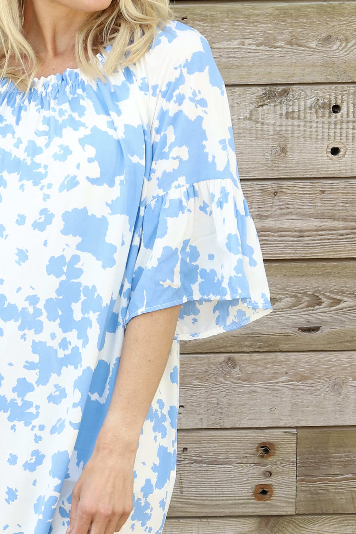 Newlyn Print Dress Powder Blue