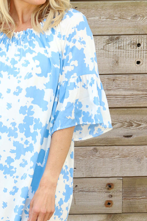 Newlyn Print Dress Powder Blue - Image 3