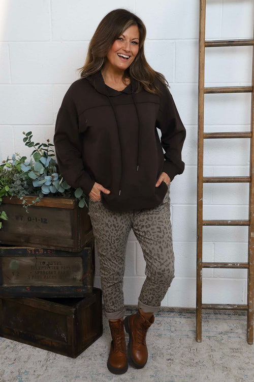 Martha Hooded Cotton Top Cocoa - Image 2