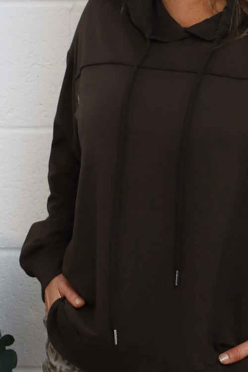 Martha Hooded Cotton Top Cocoa - Image 3