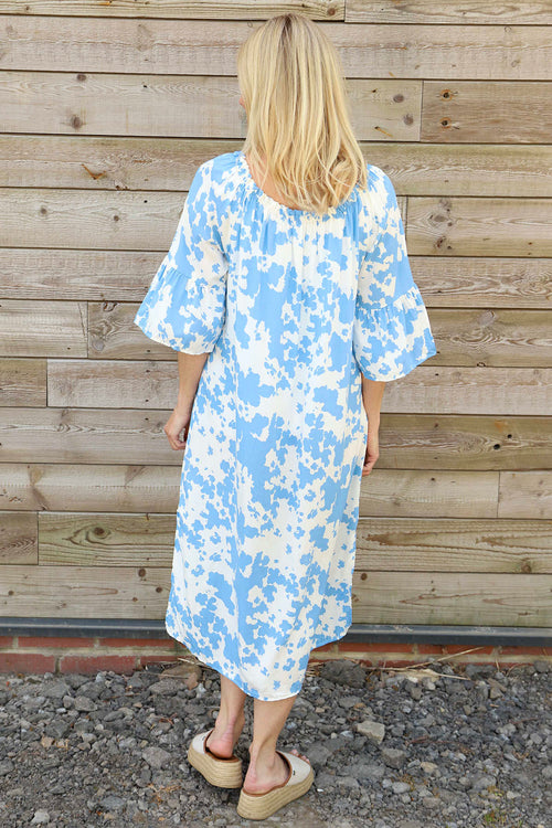 Newlyn Print Dress Powder Blue - Image 4