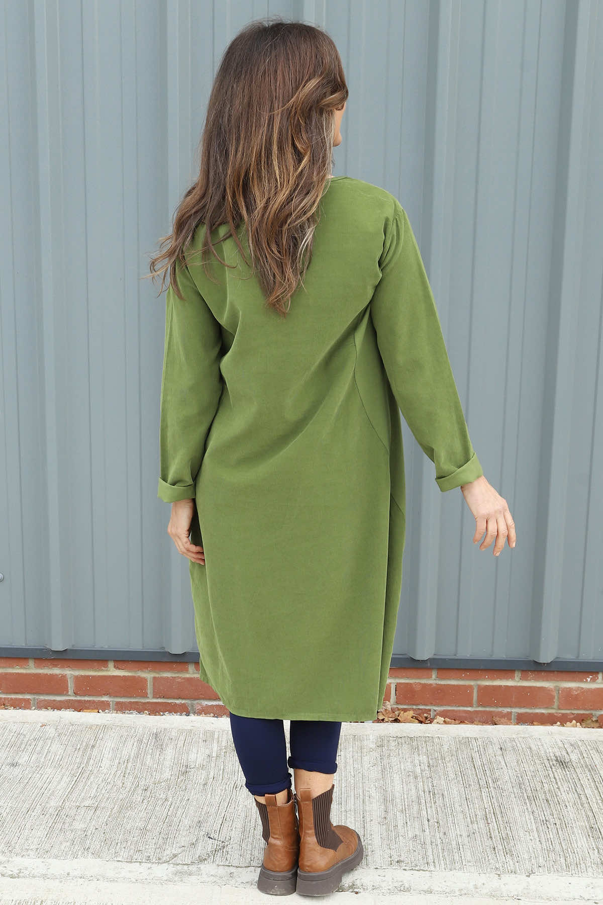 Kiana Needlecord Dress Olive